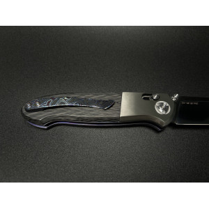 BLACK MIRROR ексклюзивний складний ніж ручної роботи майстра СЕРГІЯ ЖУРБИ, Сталь ZDP -189 67 HRC. Photo 2